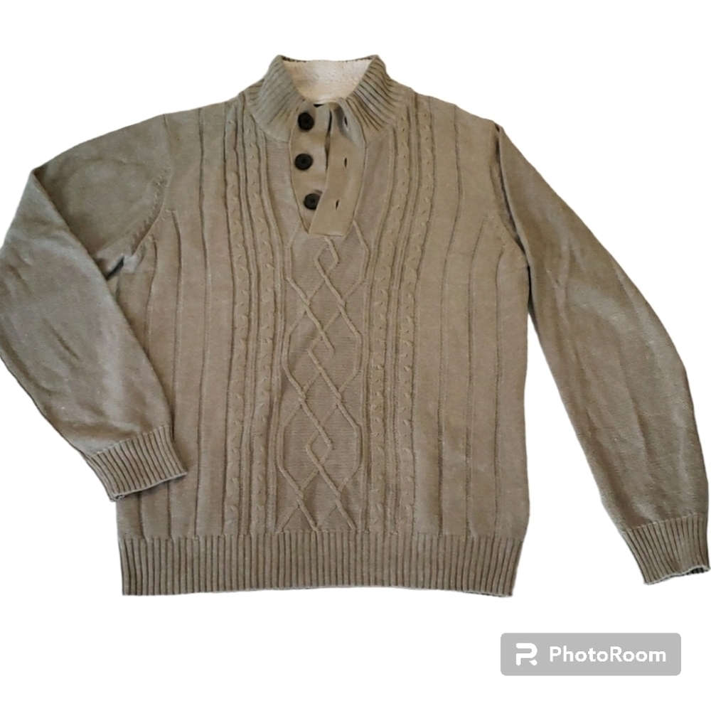 TRICOTS ST. RAPHAEL CABLE KNIT PULLOVER SWEATER